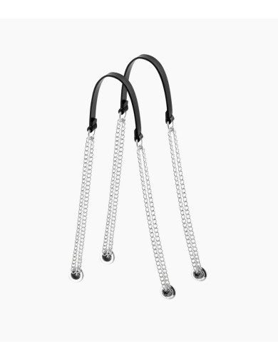 O bag Standard Långa Kedjehandtag med PU-Läder Black | Original Handtag | O bag Sverige