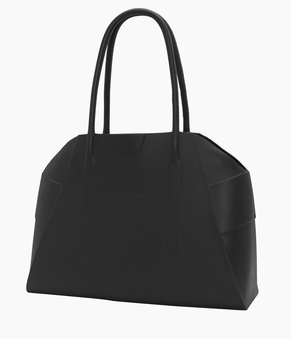 O bag Unique Body Black elegant modulär italiensk handväska i svart