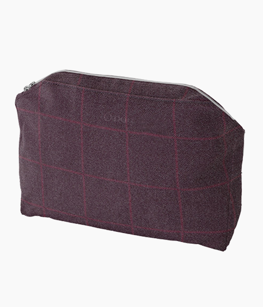 O bag Unique innerväska Quadra Burgundy med elegant vinrött rutmönster och dragkedja