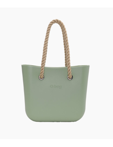 O bag Mini Matcha set med innerväska och långa naturale rephandtag front