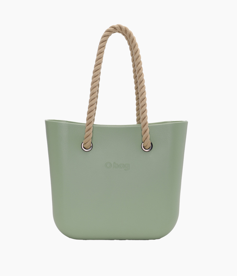 O bag Mini Matcha set med innerväska och långa naturale rephandtag front