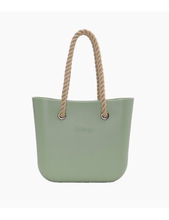 O bag Mini Matcha set med innerväska och långa naturale rephandtag front