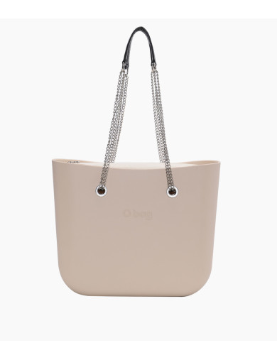 O bag Mini Sabbia komplett väska med Naturale innerväska och kedjehandtag