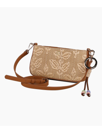 O bag Signature Daiquiri Mini Axelväska Jacquard Naturale med justerbar axelrem front