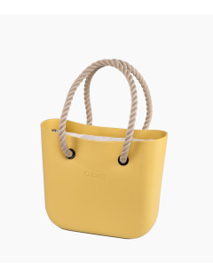 O bag Mini Curry med naturale innerväska och långa rephandtag front