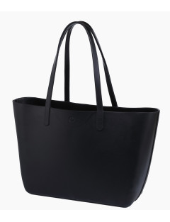 O bag Icon Nero svart shoppingväska i lätt EVA-material med långa handtag. Framsida