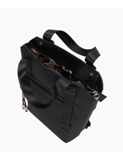 O bag Zaino Nero svart med mönstrat innerfoder
