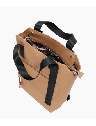 O bag Zaino Ginseng sandbeige med mönstrat innerfoder