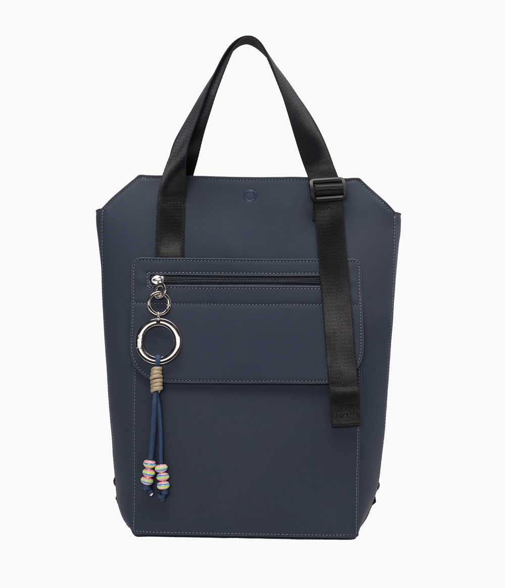 O bag Zaino Blue Navy marinblå ryggsäck framifrån