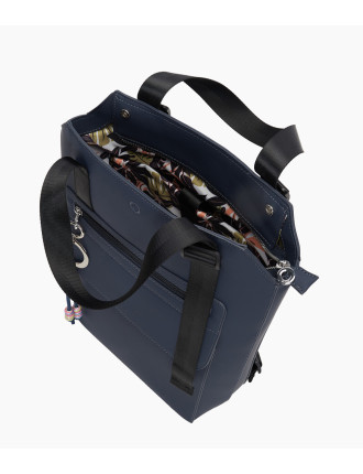 O bag Zaino Blue Navy med mönstrad elegant innerfoder