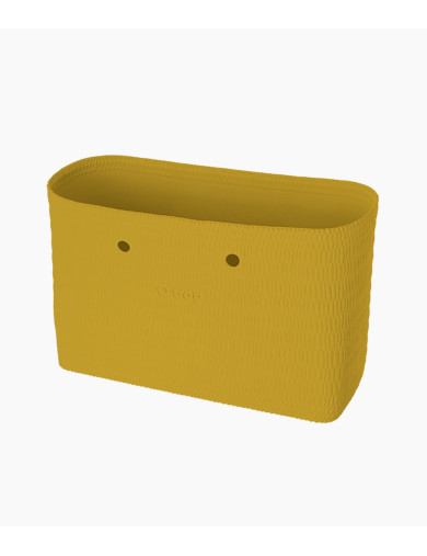 O bag Beach Body Curry solgul strandväska med flätad struktur.