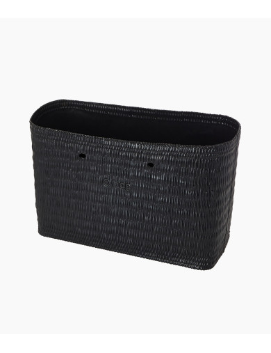 O bag Beach Body Black svart strandväska med flätad struktur
